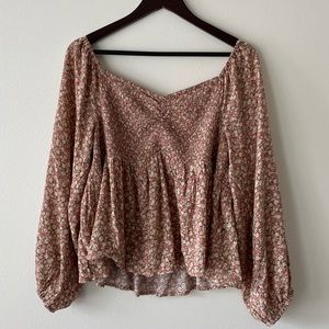 Floral smocked blouse